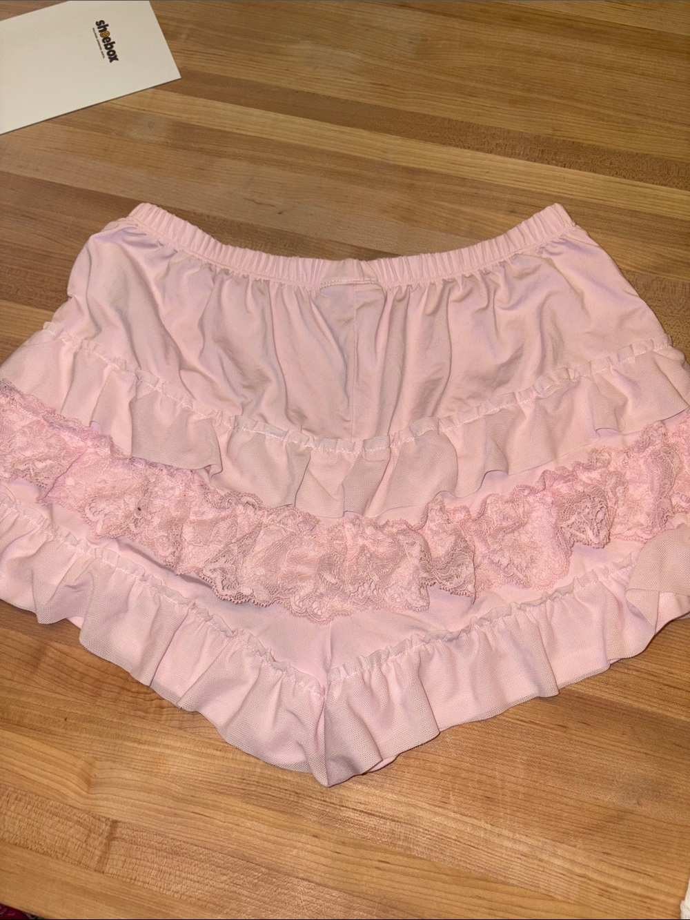 Pink Ruffle Lace Shorts - Picture 2 of 2